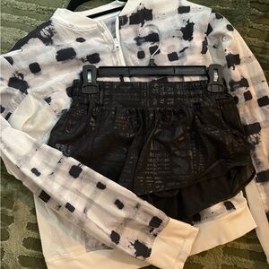 Set! Lululemon Athletica Shimmering Black Shorts with  Lululemon jacket